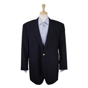 Jos A Bank Blazer Navy Blue Gold Button Jacket 48R